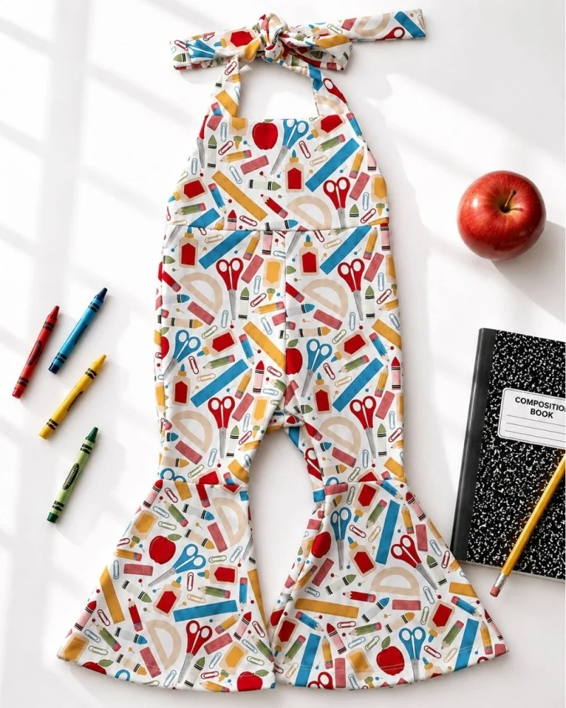 Pleated bell bottom jumpsuit learner